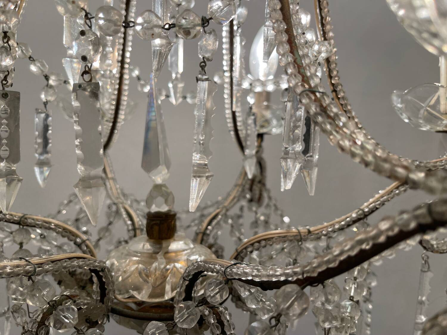 Vintage Crystal Beaded Chandelier