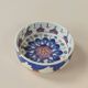 Hand painted ceramic ashtray vintage floral pattern blue decoration
