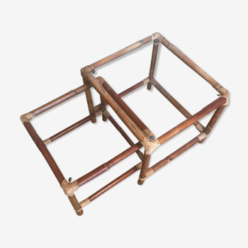 Set of 2 bamboo nesting tables