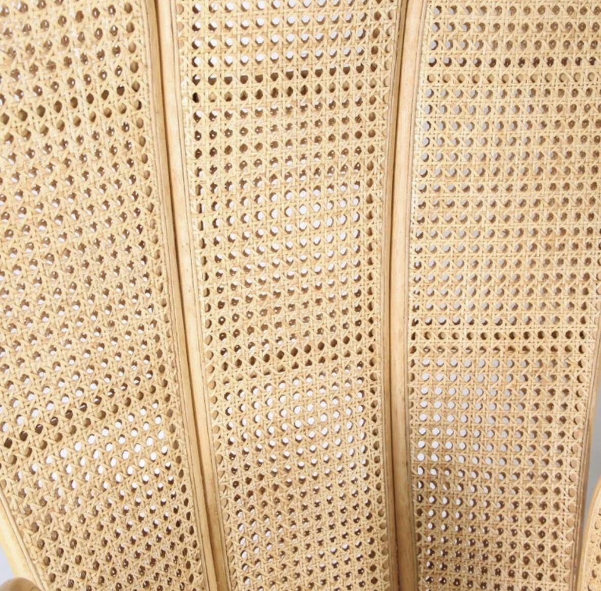 Pair of rattan and cane armchairs