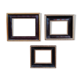 Lot of 3 old gilded and black frames