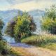 Aquarelle Eugène Pillard "Chemin de campagne" 1908