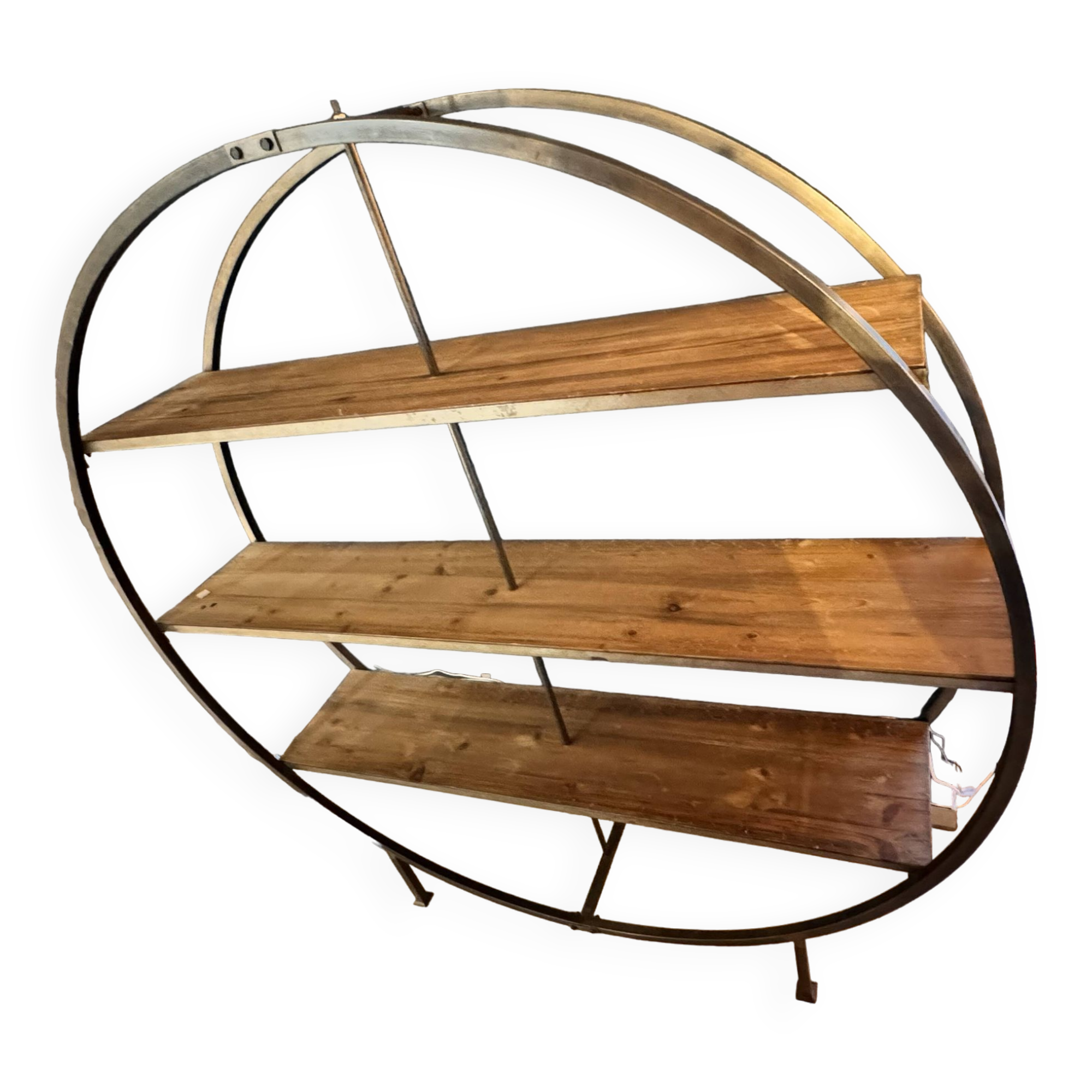 Bibliothèque metallique ronde ( inspiration art déco )