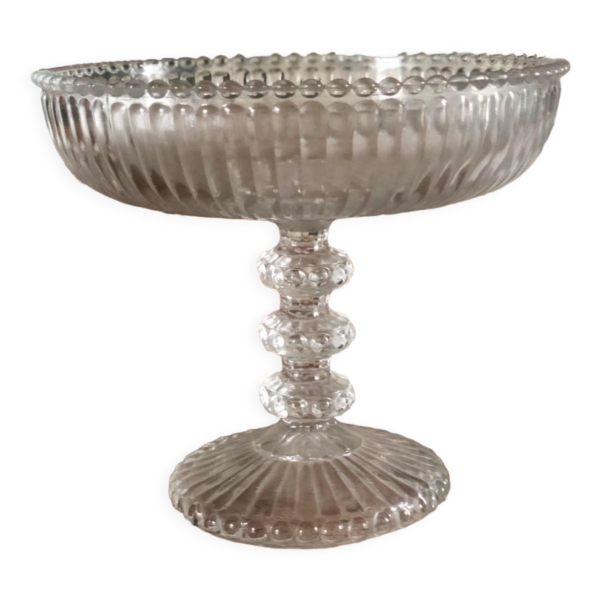 Vintage molded glass stand cup