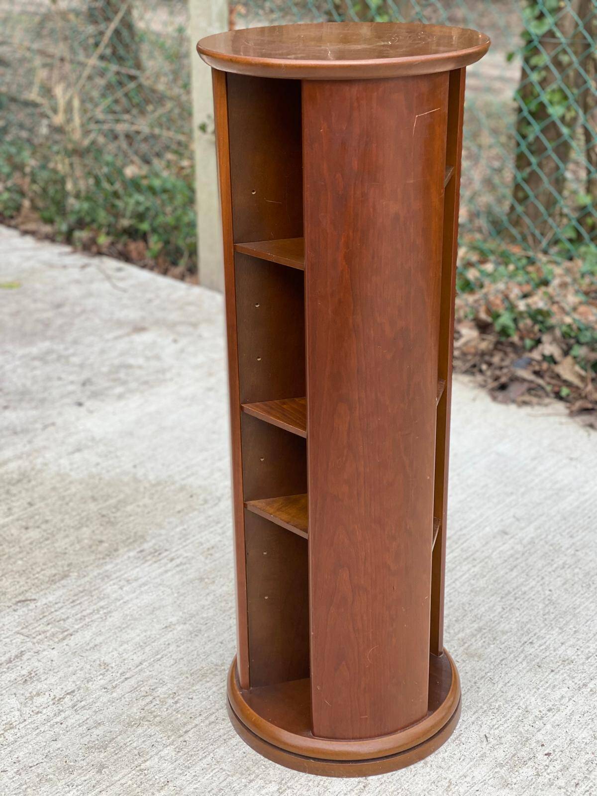 Pair of wooden swivel stools