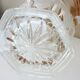 Champagne bucket in cut, engraved, thick crystal, signed "cristal de Lorraine"