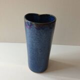 Ceramic vase with blue cover Signed Jean CACHELEUX (Puisaye)