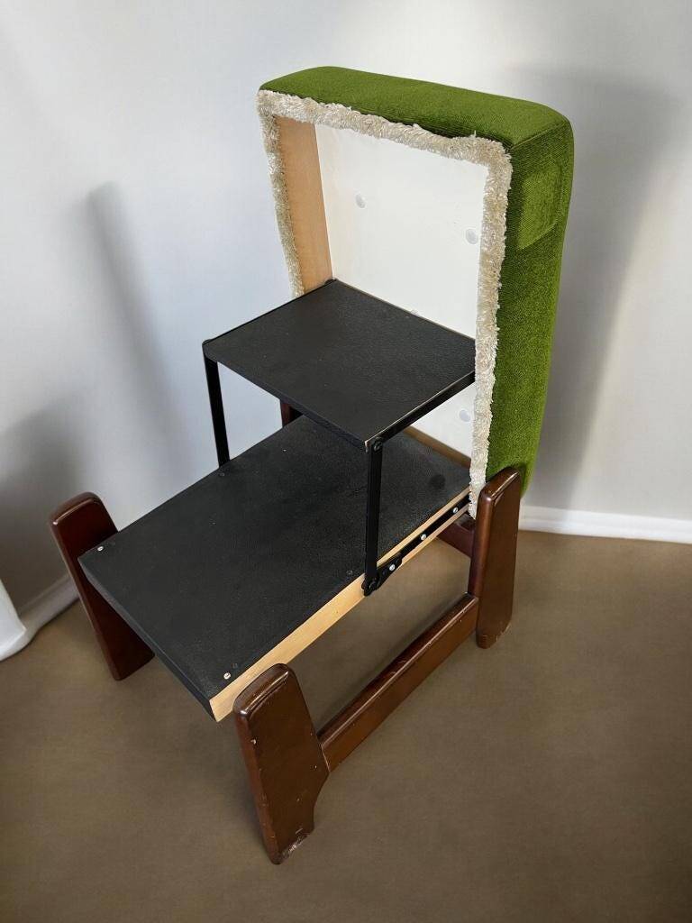 Vintage green step stool / pouf / kitchen step stool