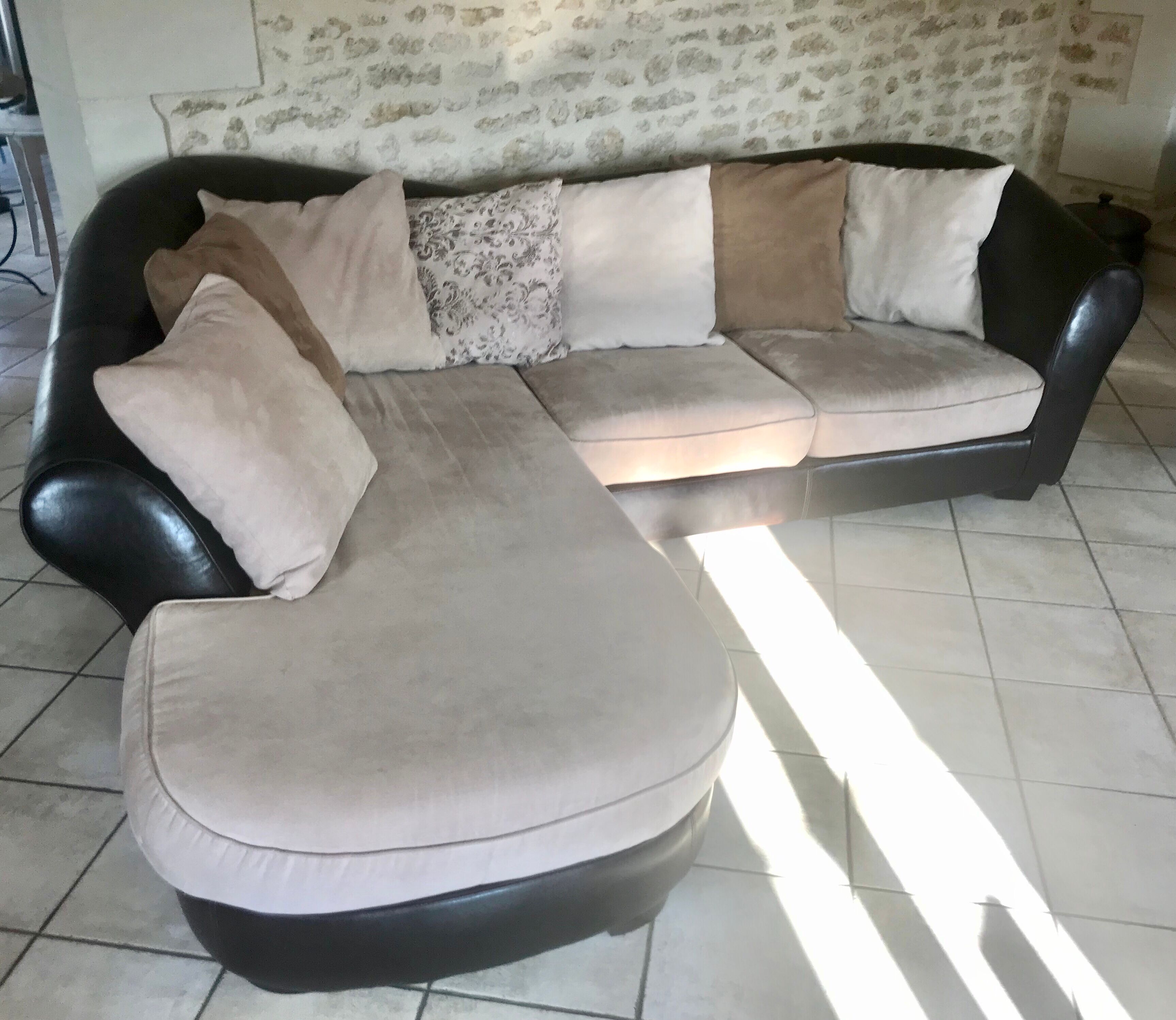 Leather art deco sofa