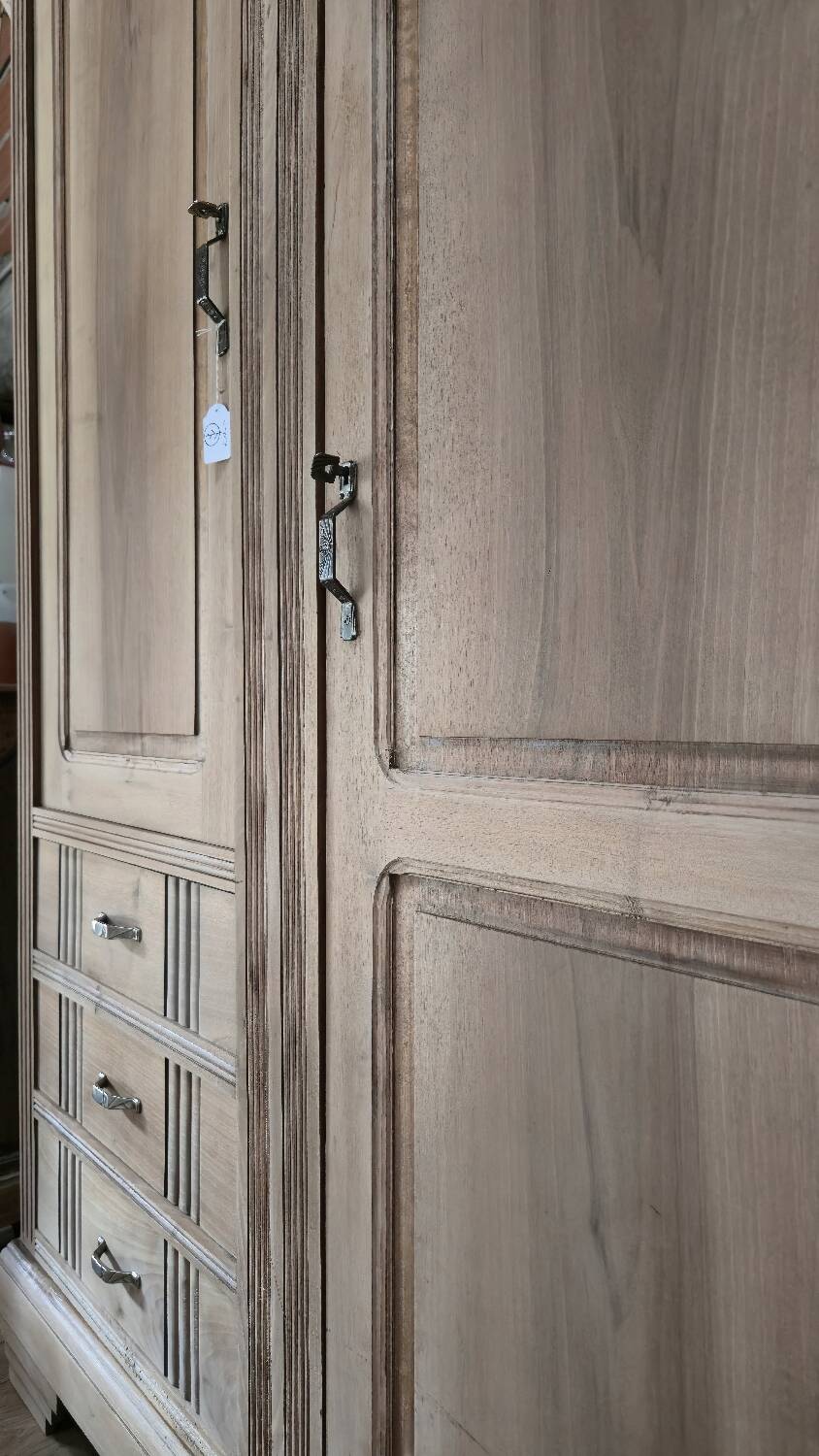 Large Art Deco oak wardrobe, restored