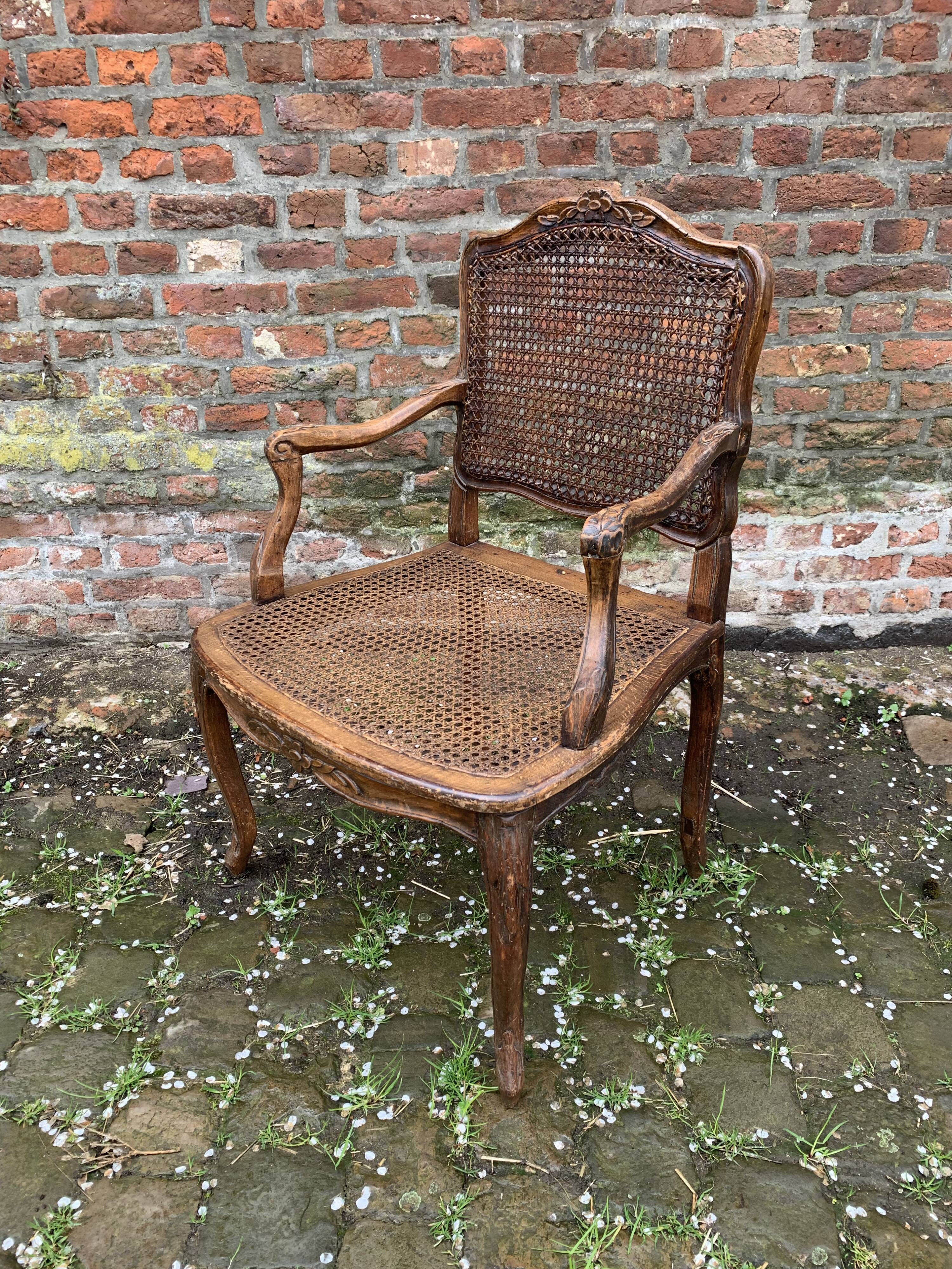 Canned armchair from the Regency period