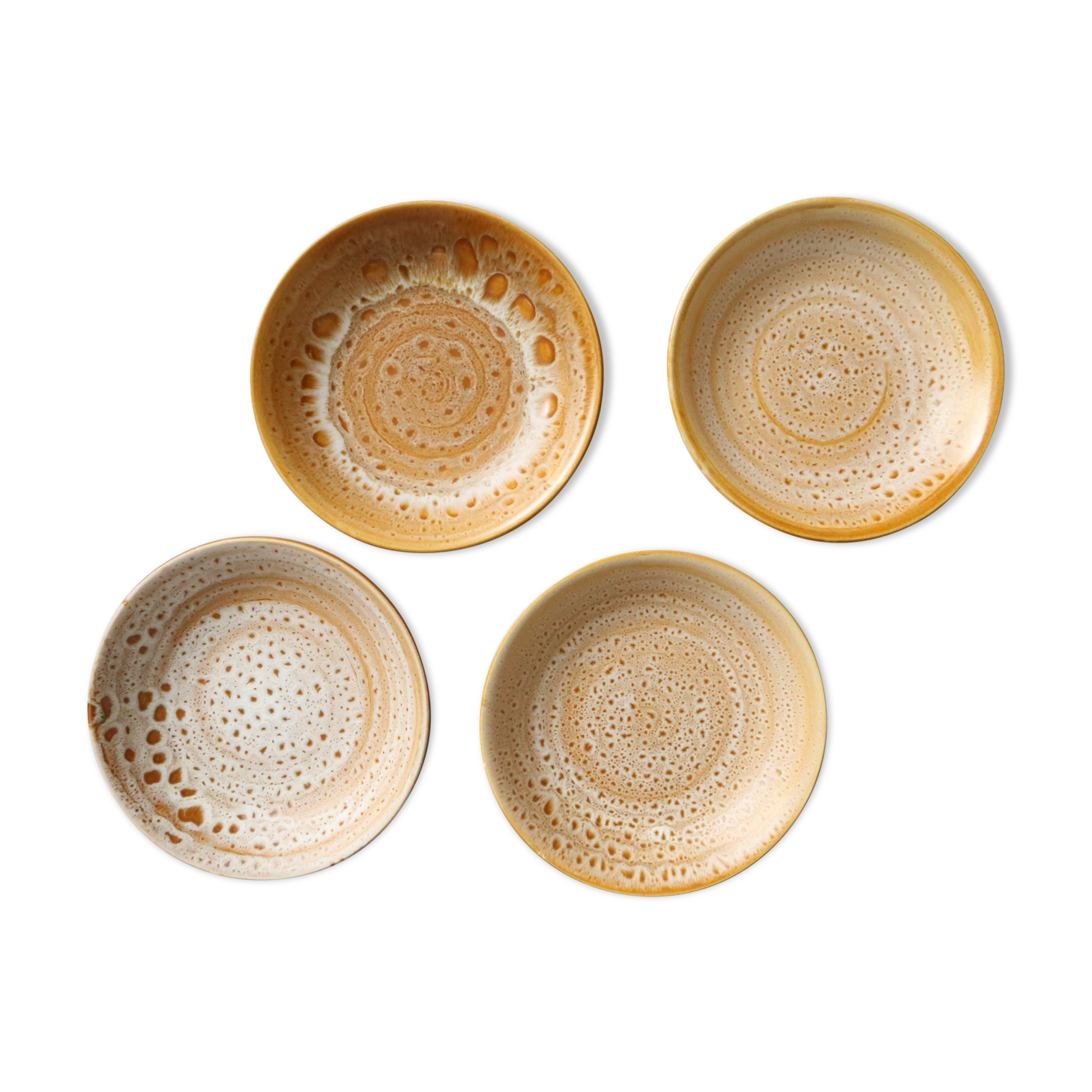 Set of 4 flat plates Niderviller, Fauve, vintage