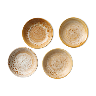 Set of 4 flat plates Niderviller, Fauve, vintage