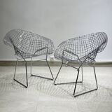 Pair of Knoll Diamond Armchairs by Harry Bertoia