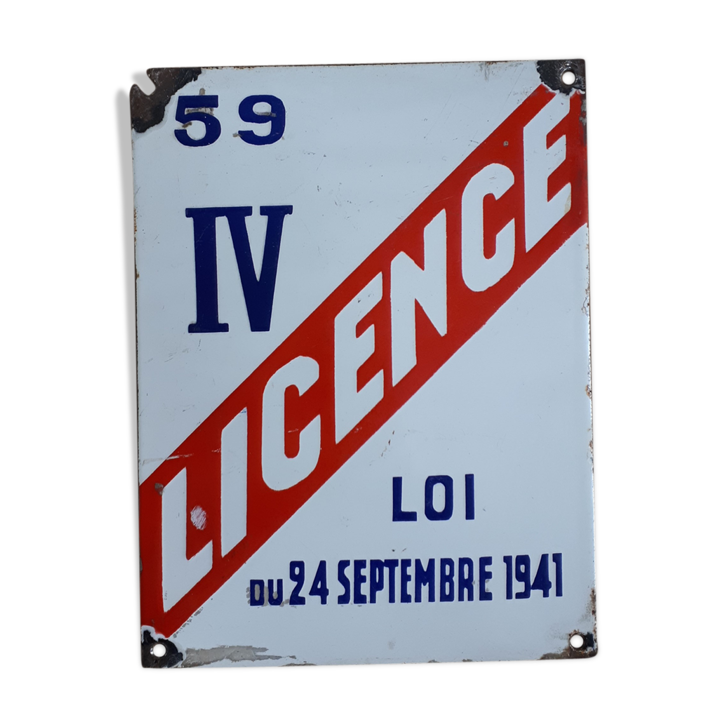 Authentic curved glazed plate License IV