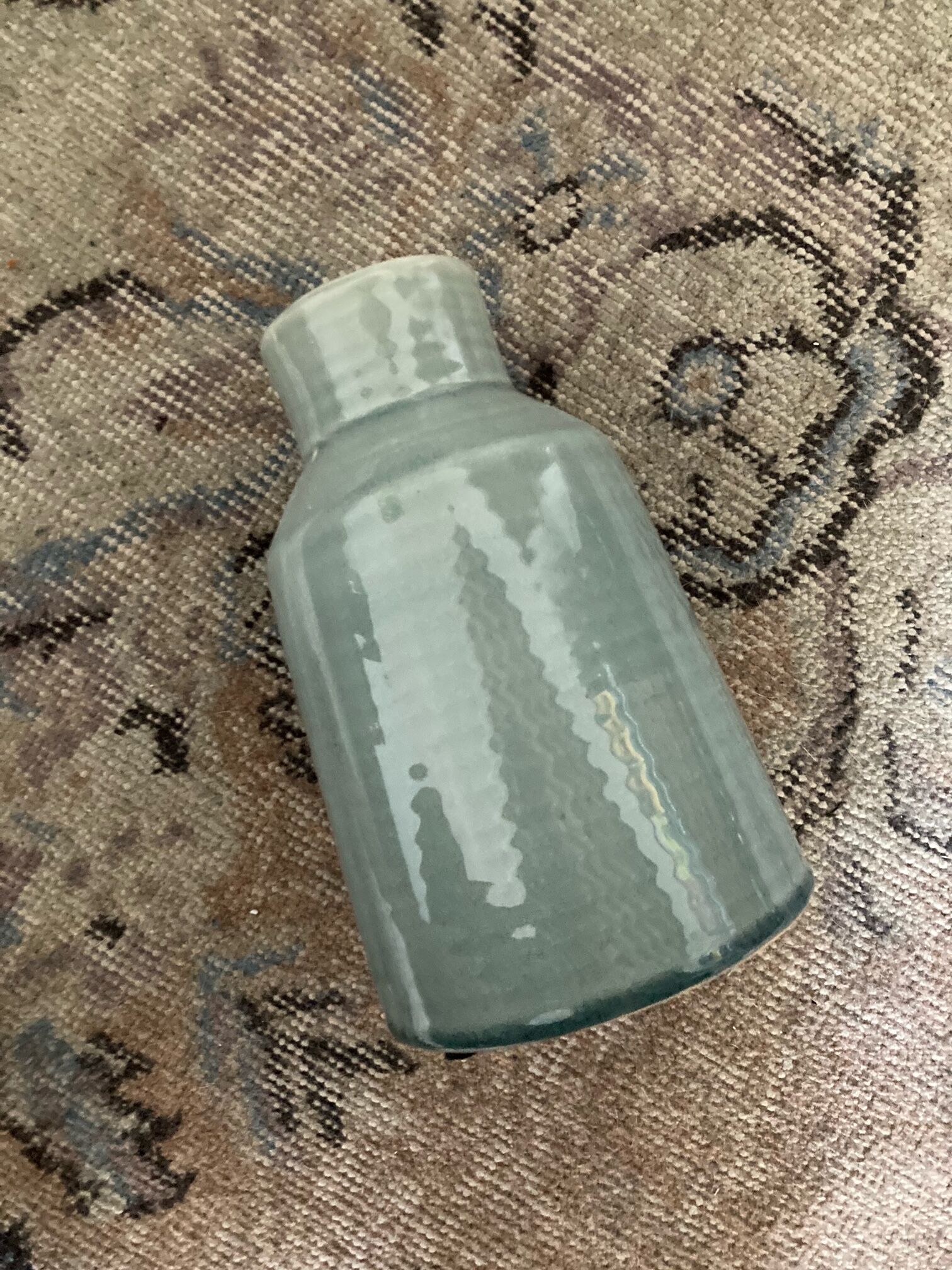Retro ceramic blue vase