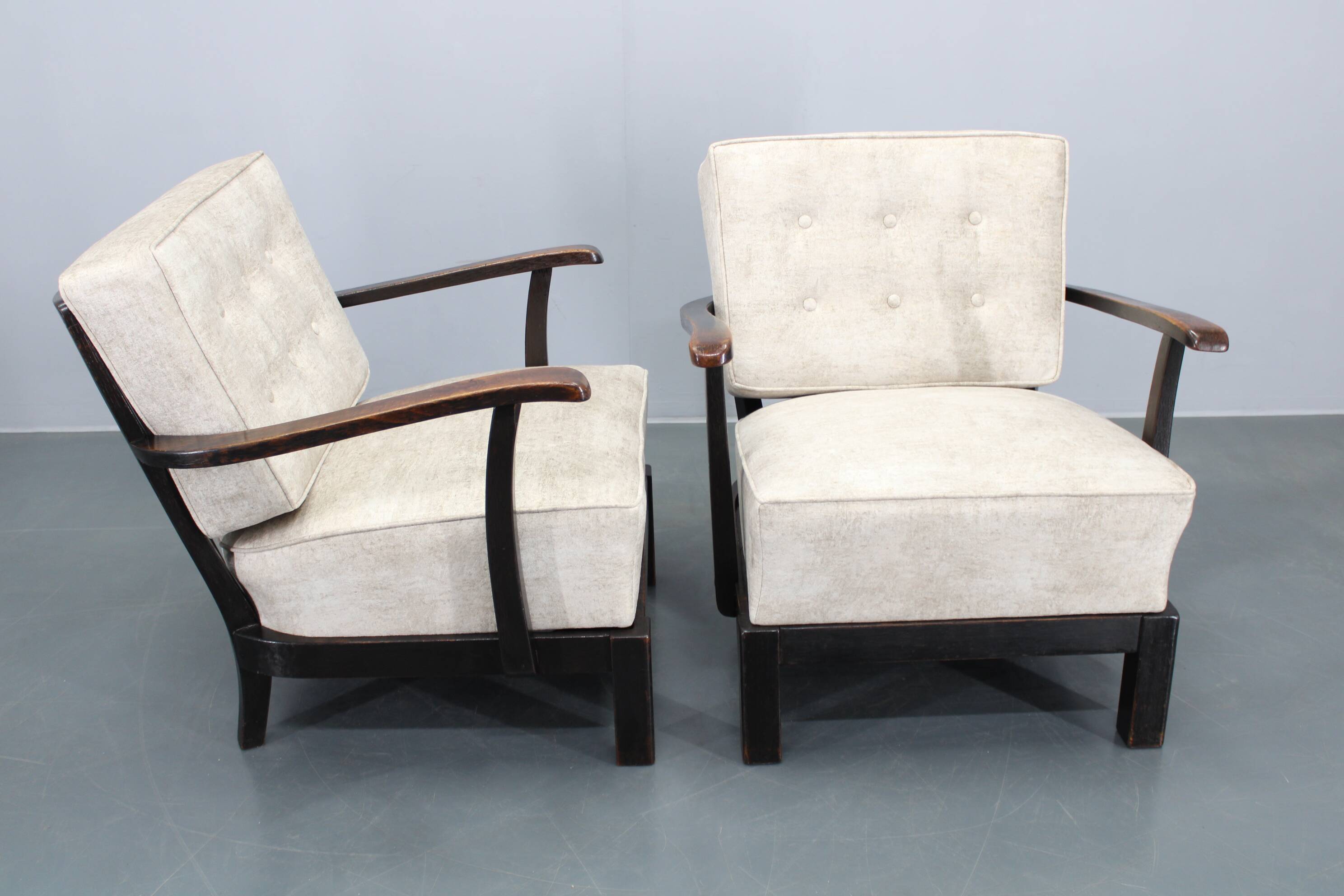 1940s Pair of Restored Thonet Armchairs , Czechoslovakia
