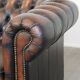 Classic English Chesterfield 2.5 seater sofa in brown cowhide