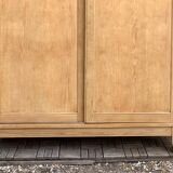 Parisian art deco wardrobe sliding doors solid raw oak