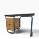 Curved vintage industrial desk / Bauhaus desk
