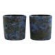Two blue ceramic liqueur glasses by Jacques Blin, 1950s.