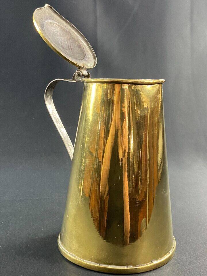 Jug covered pitcher coffee pot in brass late 18th century early 19th century