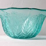 Vintage Teal Glass Fruit Bowl: Mid-Century Modern Pukeberg Sweden