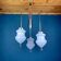 Vintage Murano glass pendant lamp, white, Italy, 1960s.
