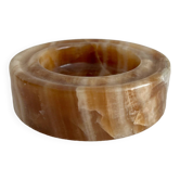 Straight round ashtray in vintage alabaster or onyx