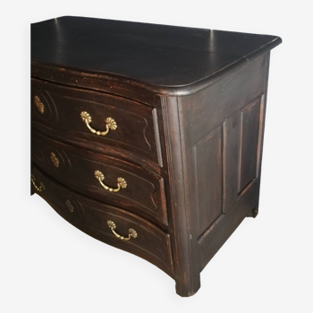 Commode charles X, 3 tiroirs, noire