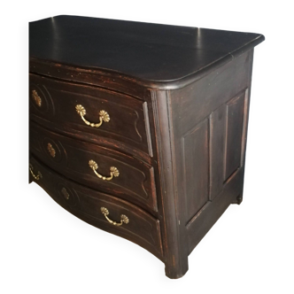 Charles X chest of drawers, 3 drawers, black