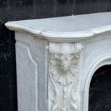Louis XV style fireplace in Carrara marble circa 1880