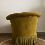 Green velvet toad armchair