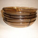 6 assiettes creuses en verre fumé transparentes Duralex