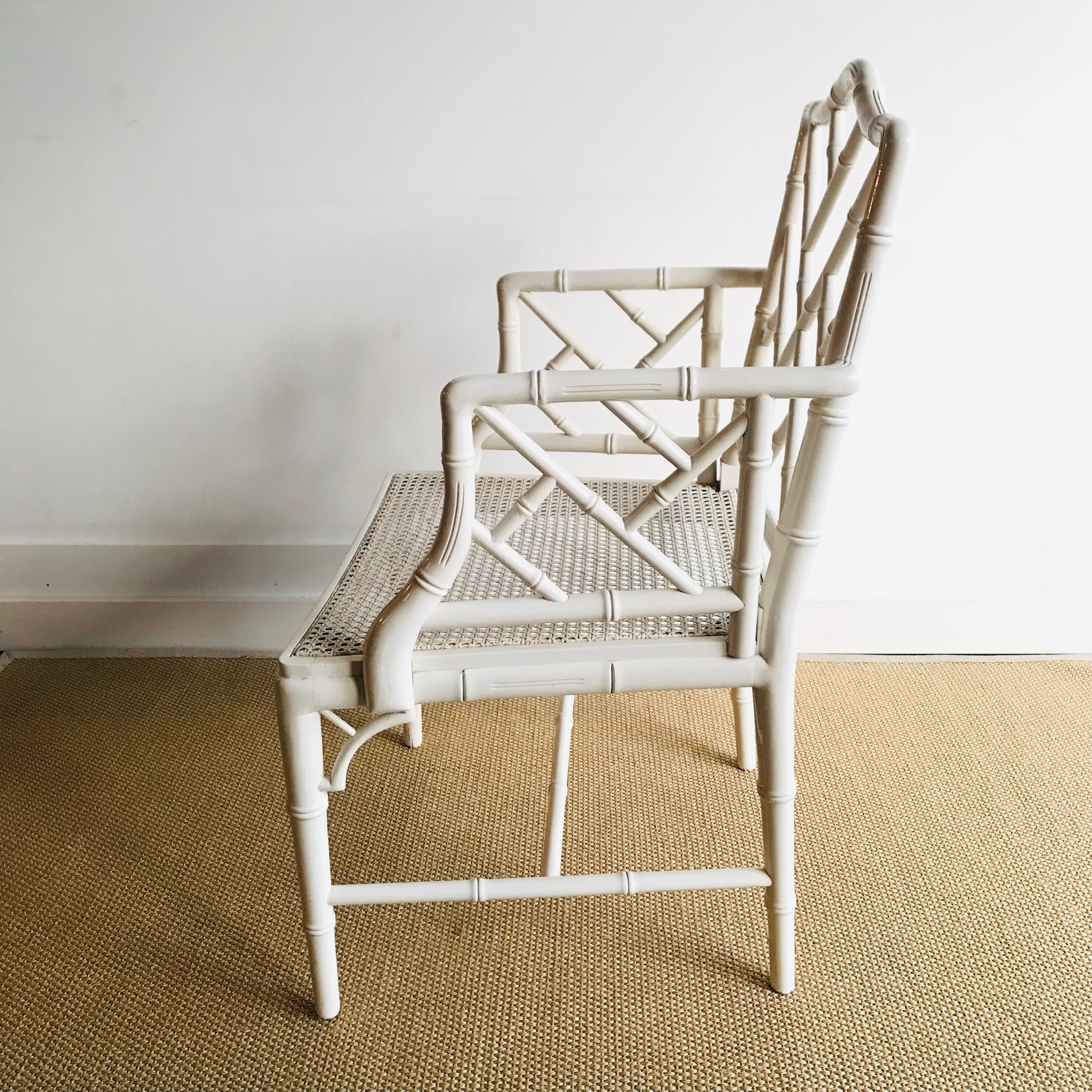 Armrest chair faux bamboo