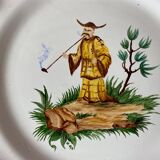 Set of 3 decorative earthenware plates stamped "Gien"