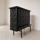 Vintage 1950s black faux leather apartment bar/counter Stl Adnet
