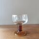 Set of 6 vintage Champagne glasses, amber base