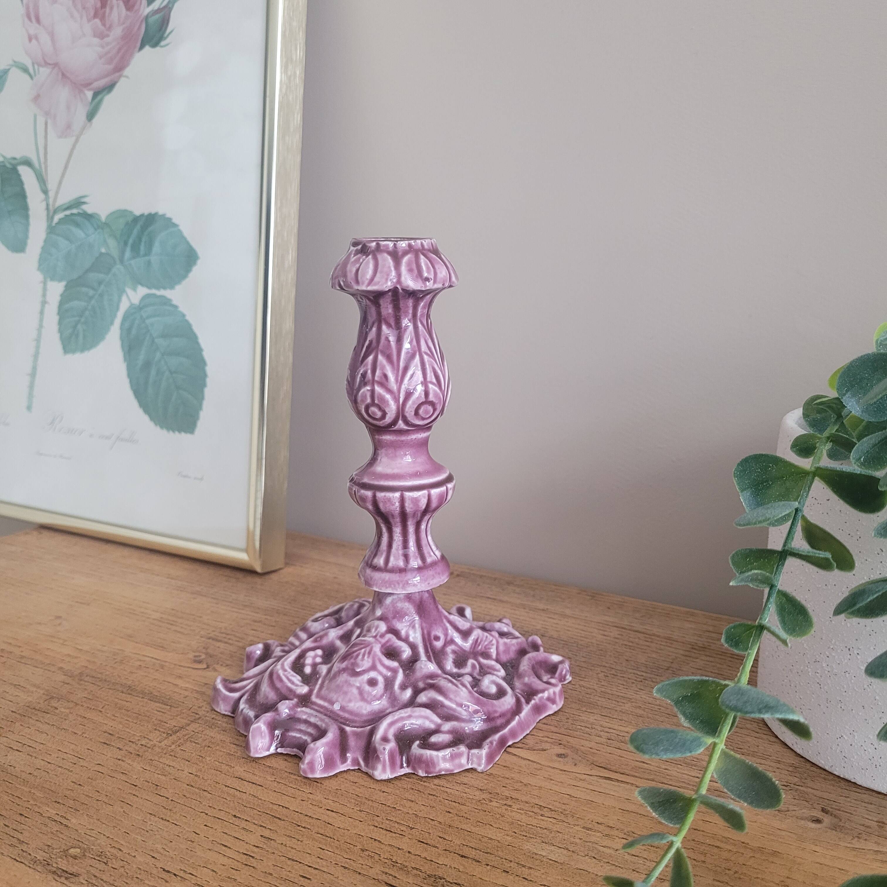 La Redoute x Selency ceramic candle holder 09 mauve