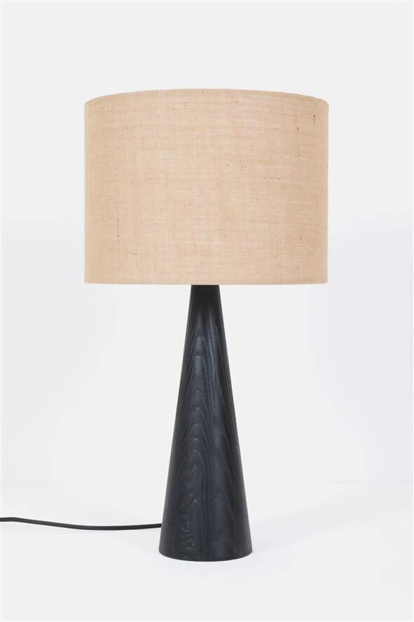 Rare black Theodor Skjøde Knudsen table lamp / Skjern / Mid-century Danish modern design / 1960s / 1970s