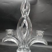 4 Bougeoirs lys en cristal de Vannes le Châtel .