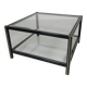 Hollywood Regency coffee table with 2 faceted glass plates, 1970s