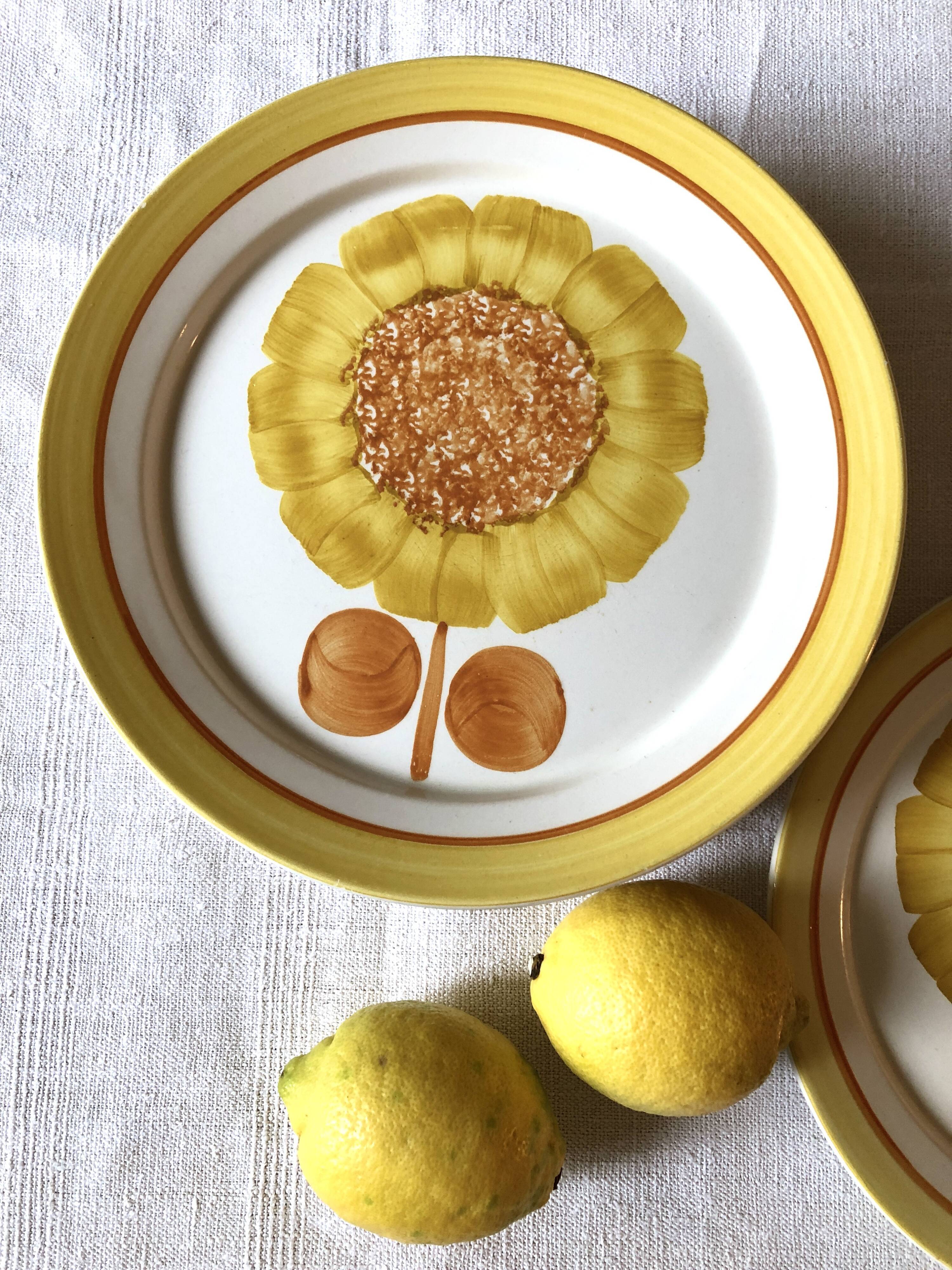 Series of eight Sarreguemines plates