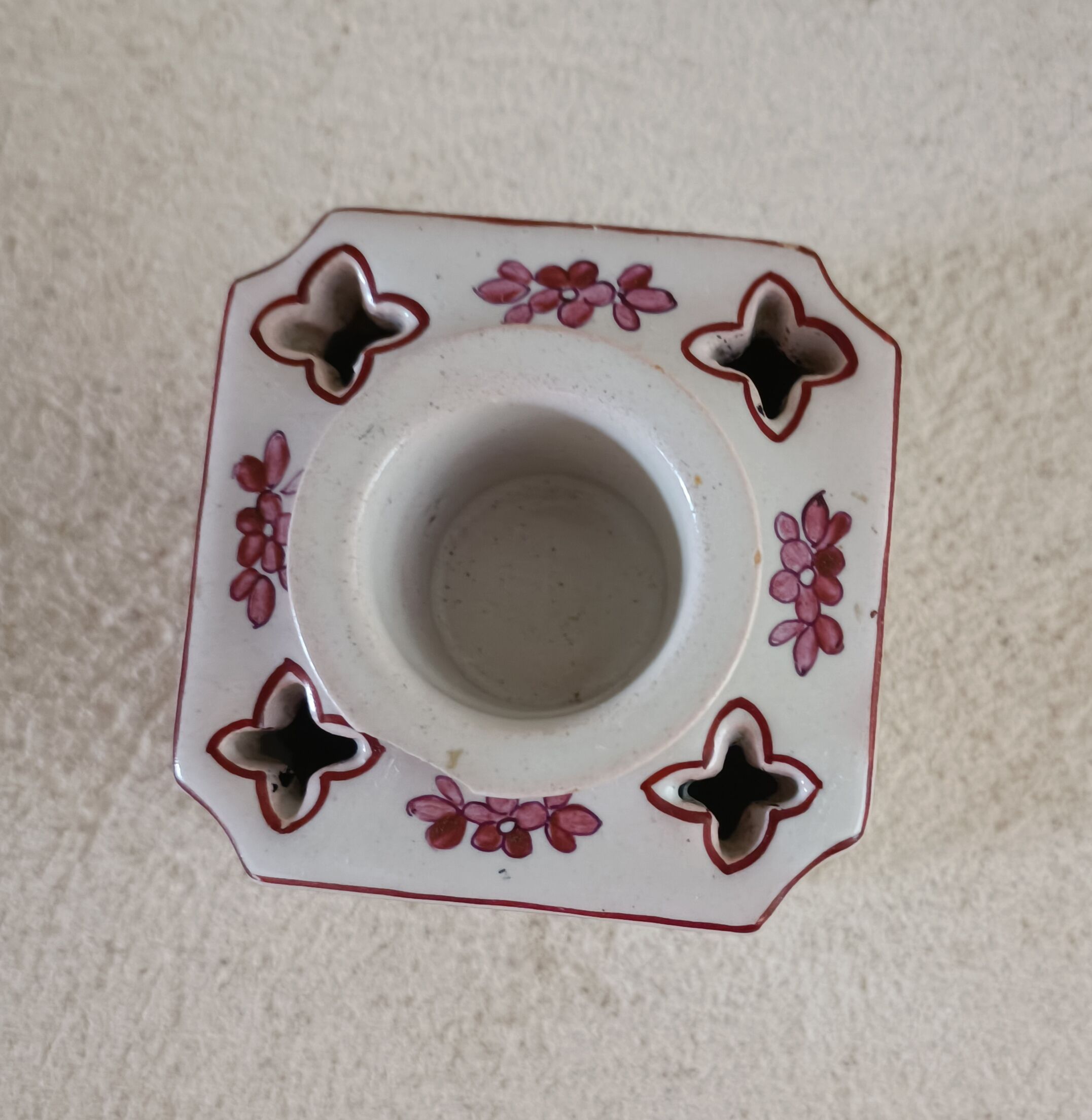 Earthenware inkwell signed Perrier fils