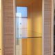 Rattan glass cabinet