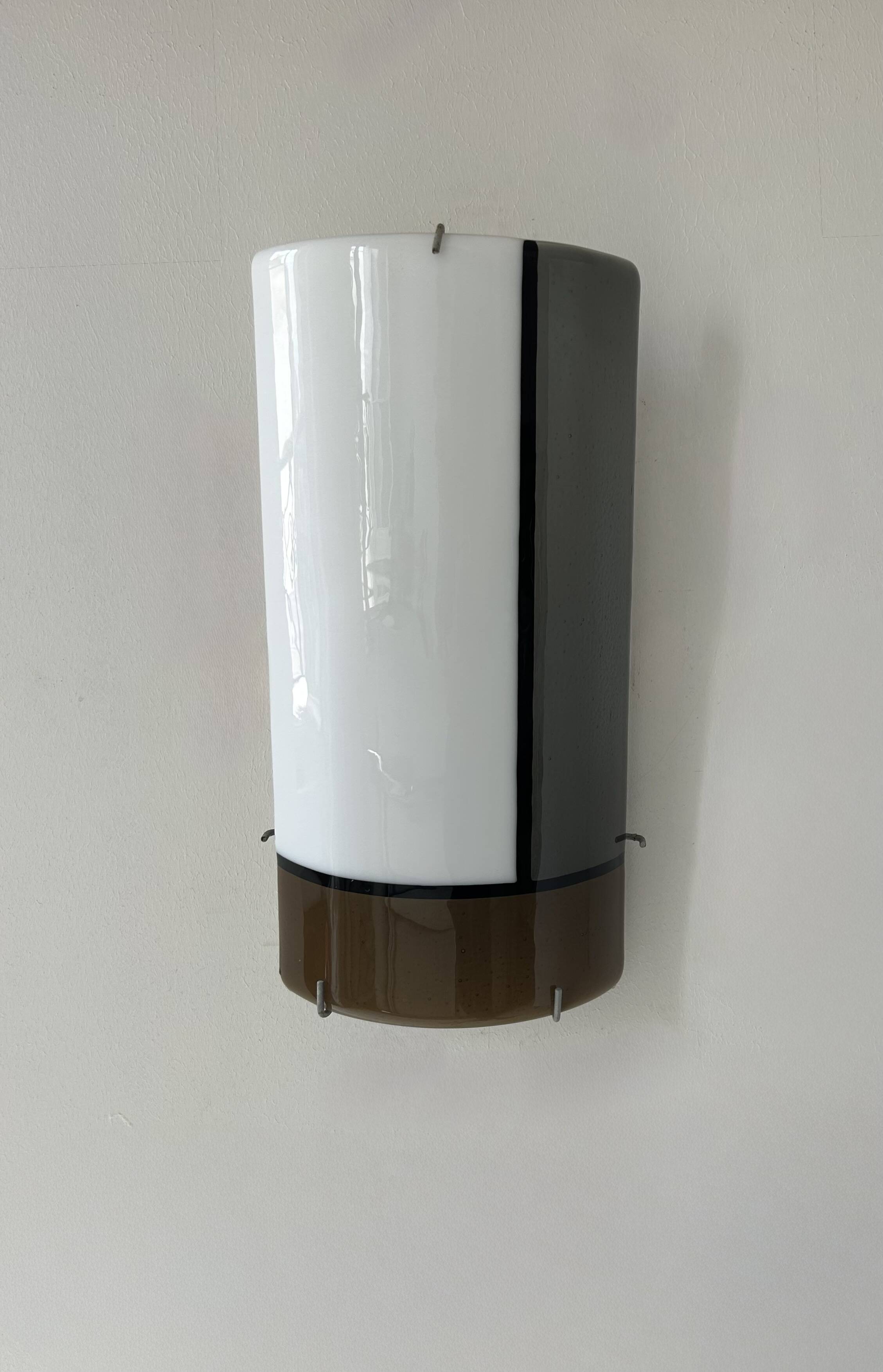 Vintage tempered glass wall lamp, Italy, 1980