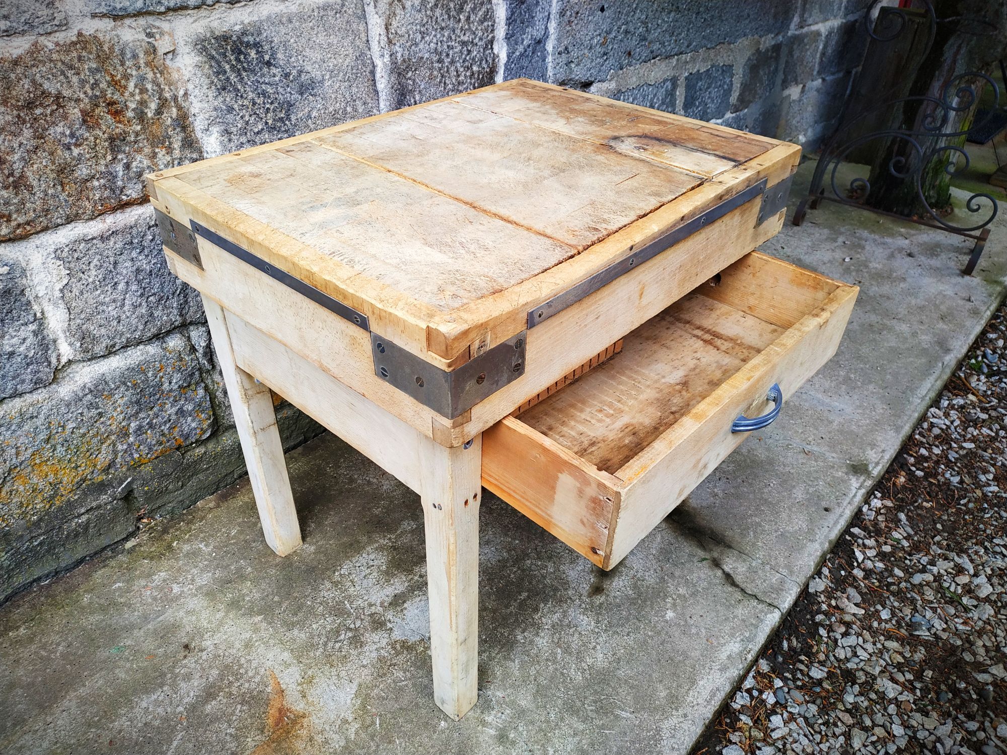 Old butcher's bill in solid beech