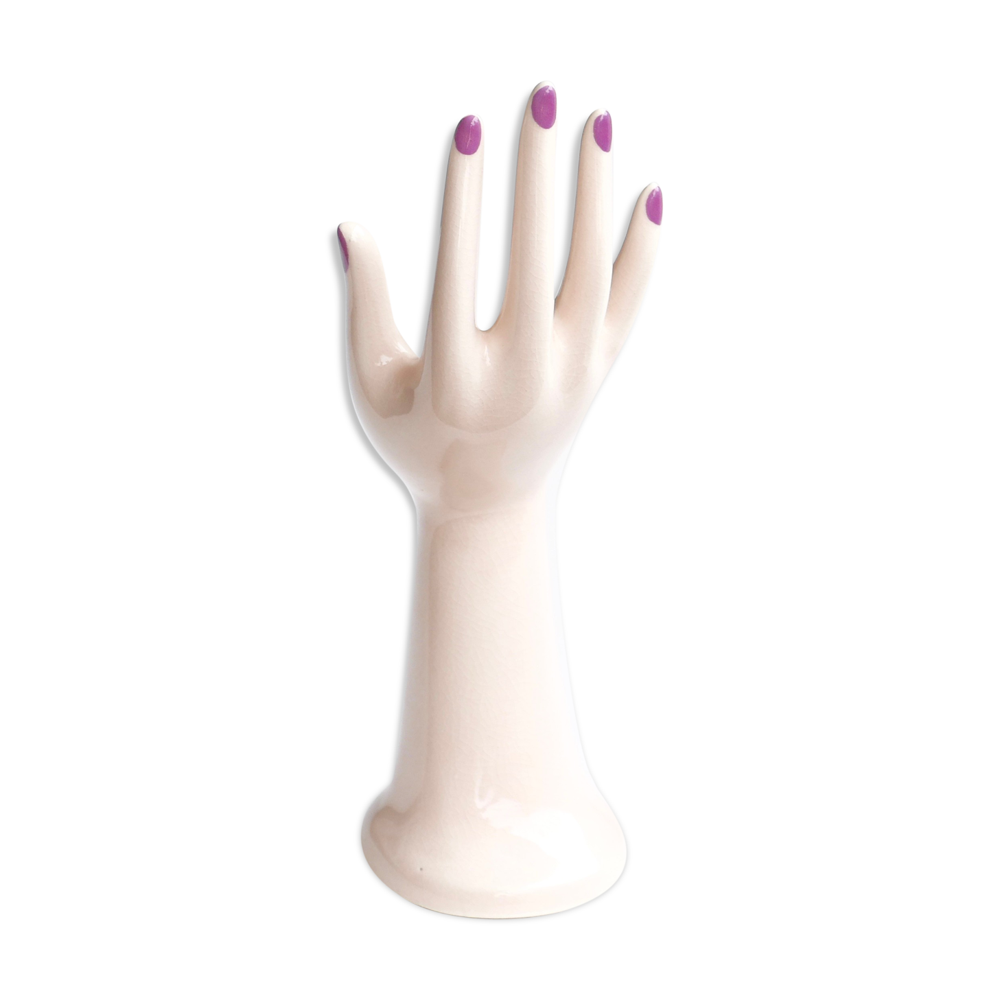 Hand baguier pink vase, 70s