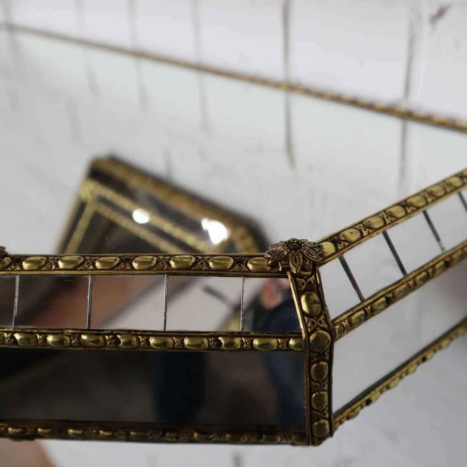 Vintage Spanish mosaic mirror with console, 59x85 cm