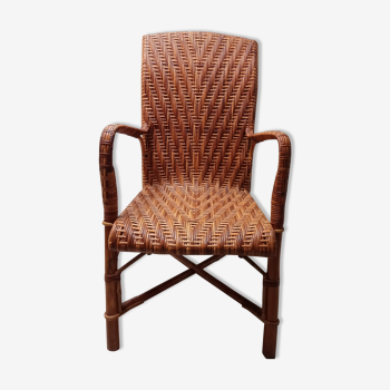 Wicker and rattan armchair